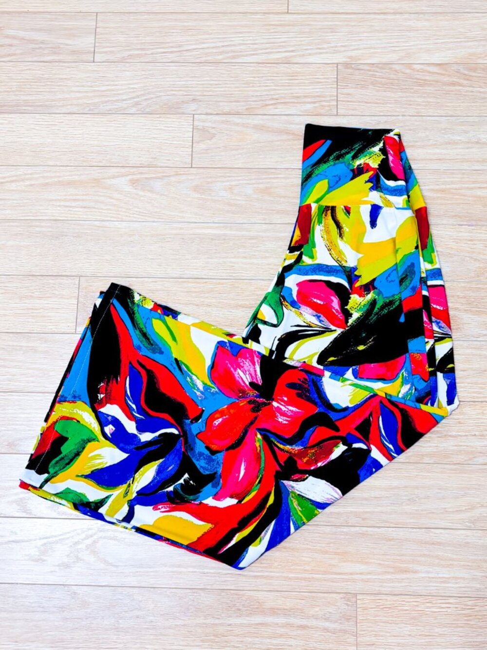 NORMA KAMALI Multicolour Abstract Print Wide Leg Palazzo Stretch Pants Small